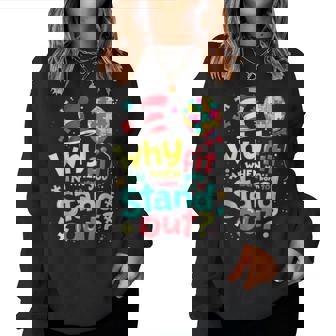 Autism Awareness Why Fit In Doctor Teacher Cat Cool Hat Life Women Sweatshirt | Mazezy