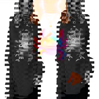 Axolotl Rainbow Beautiful Colorful Axolotl Women Sweatshirt | Seseable FR