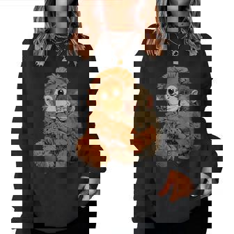 Baby Monkey Punch Mama Monkey Toy Warm Hug Cute Women Sweatshirt | Seseable FR