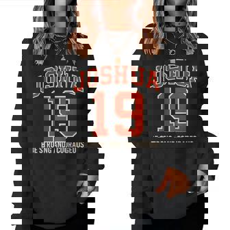 On Back Joshua 1 9 Christian Bible Verse Faith Based Retro Women Sweatshirt | Seseable FR