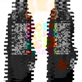 More Bagels Less Worries Groovy Bagel Lover Women Women Sweatshirt - Thegiftio