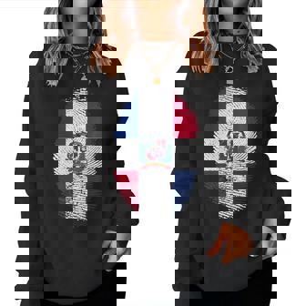 Bandera De La República Dominicana Con Huellas Dactilares Para Hombres Es Y Niños Sudadera Mujer - Regaloses