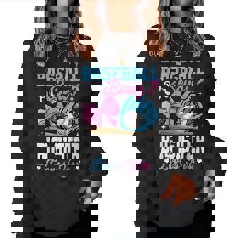 Baseball Or Bows Big Sister Loves You Gender Reveal Women Sweatshirt - Monsterry