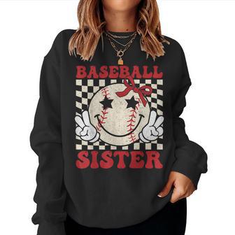 Baseball Sister Coquette Bow Sport Lovers Baseball Girls Women Sweatshirt - Thegiftio UK