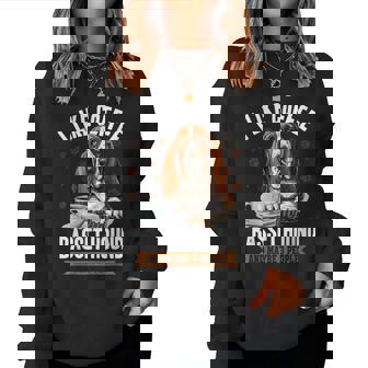Basset Hound Dog Breed I Like Coffee My Basset Hound And Women Sweatshirt - Thegiftio