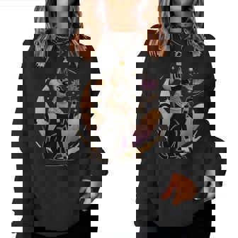 Bastet Cat Lotus Flower Egypt Feminine Magic Feline Power Women Sweatshirt - Monsterry