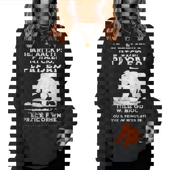 Bear Attack Tip Camping Sarcastic Hiking Women Women Sweatshirt - Monsterry