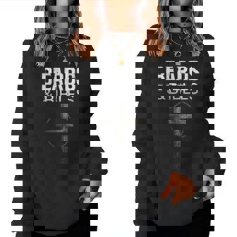 Beards & Bibles Christian Dad Humor Women Sweatshirt - Monsterry