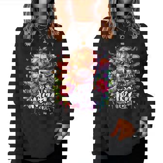 Best Mom Ever Highland Cow Floral Mother's Day Women Sweatshirt | Mazezy