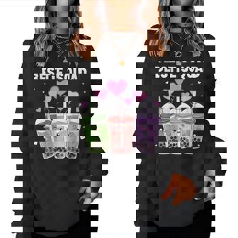 Bestie Squad Bubble Tea Cute Kawaii Friends Lovers Bff Girls Women Sweatshirt | Mazezy