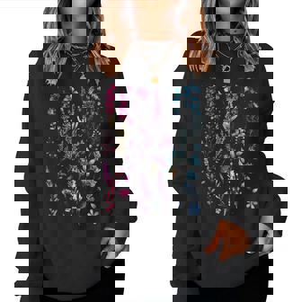 Bi Pride Subtle Wildflowers Lgbtq Month Rainbow Flowers Women Sweatshirt | Mazezy