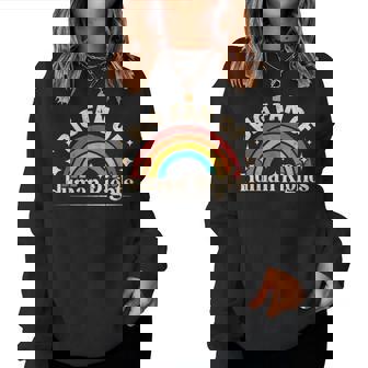Big Fan Of Human Rights Vintage Rainbow Social Justice Women Sweatshirt | Seseable FR