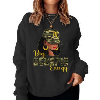 Big Scorpio Energy Camouflage Black Woman Cap Zodiac Women Sweatshirt - Thegiftio UK
