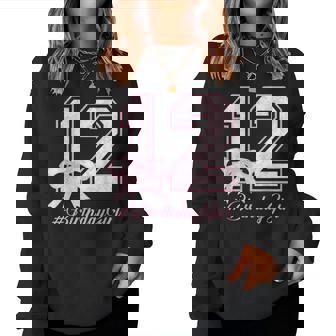 Birthday Girl 12Th Birthday Pink Floral Coquette Bow 12Yr Women Sweatshirt | Seseable UK