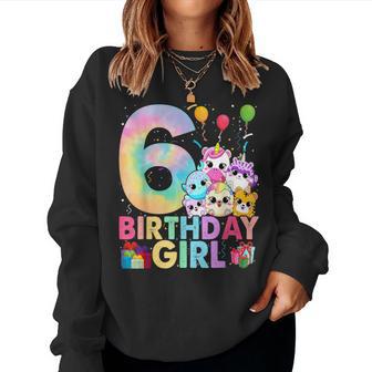 Birthday Girl 6Th Birthday Squish Squad Mallow Women Sweatshirt - Thegiftio UK