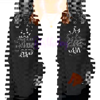 Birthday Squad Team King Queen Matching Bday Party Purple Women Sweatshirt - Monsterry