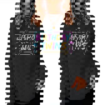 Birthday Twins Retro Matching Twin Birthday Boys Girls Women Sweatshirt | Seseable FR
