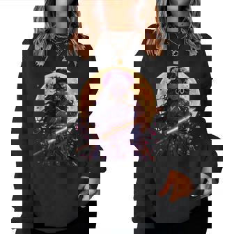 Black Woman Japanese Anime Samurai Girl Black Cat Women Women Sweatshirt | Seseable CA