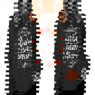 Blessed Beyond Measure Cute Floral Christian Women Sweatshirt | Mazezy