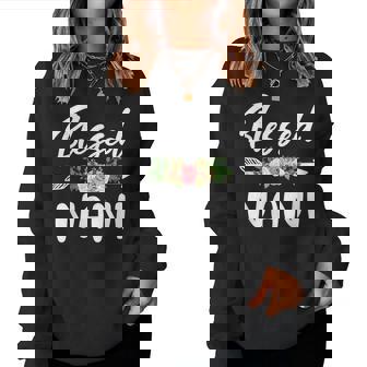 Blessed To Be Called Nani Floral Arrow Women Sweatshirt | Mazezy