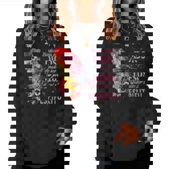 Blessed By God Loved By Jesus Butterfly In Spanish Women Sweatshirt | Seseable CA