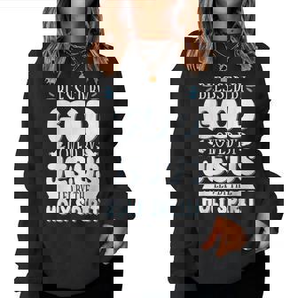 Blessed By God Loved By Jesus Led By The Holy Spirit Women Sweatshirt - Thegiftio