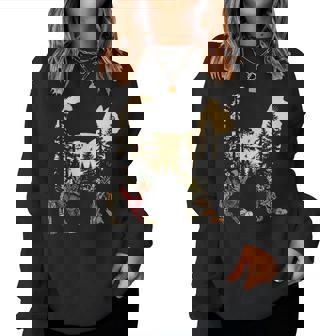 Boho Cat Plants Forest Nature Wildflower Hiking Camping Women Sweatshirt | Seseable FR