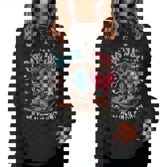 Boots Or Bows Only Auntie Knows Aunt Baby Announcement Women Sweatshirt - Monsterry