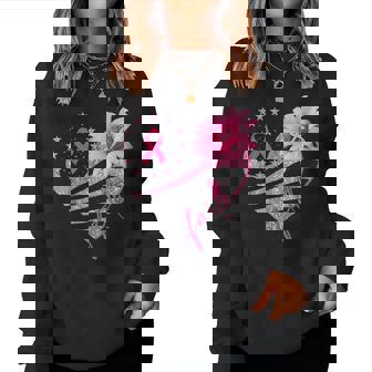 Breast Cancer Awareness Sun Flower Faith Bling Bling Women Sweatshirt - Monsterry