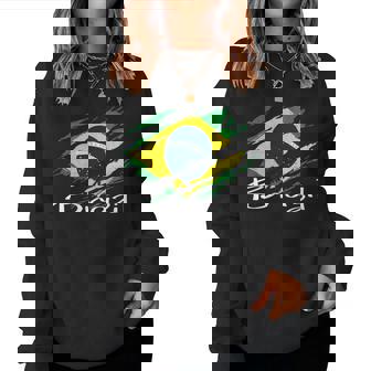 Brésil Drapeau Du Brésil Chemise Brésil Pour S Hommes Manche Longue Sweat-shirt pour femme - Cadeauxyz