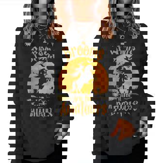 Brooms Are For Amateurs Halloween Horse Riding Horseback Women Sweatshirt - Thegiftio