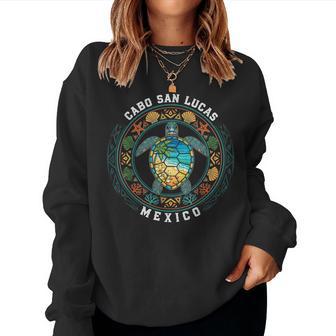 Cabo San Lucas Mexico Sea Turtle Tribal Beach Tropical Ocean Women Sweatshirt - Thegiftio UK