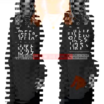 Café Y Caballos Amantes Del Café Jinetes De Caballos Es Manga Larga Sudadera Mujer - Regaloses