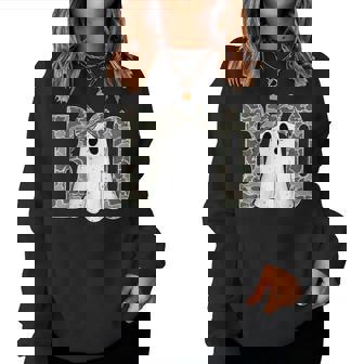 Camo Ghost Boo Spooky Season Fall Halloween Toddler Girls Women Sweatshirt - Seseable