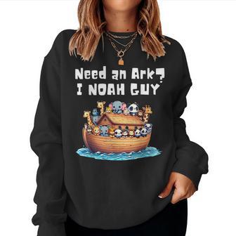 Cartoon Animal Need An Ark I Noah Guy Christian Women Sweatshirt - Thegiftio UK