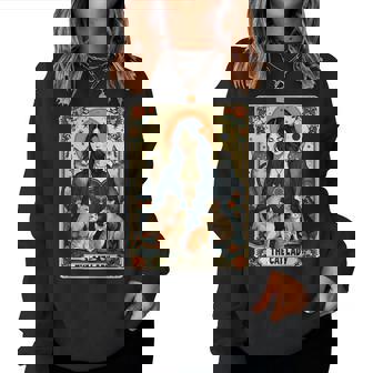 The Cat Lady Tarot Card Witchy Gothic Cat Mom Kitten Women Sweatshirt - Monsterry