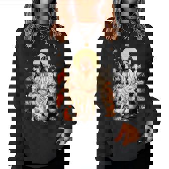 Cats & Jesus Christ Kitty Lover Bible Reader Christian Women Sweatshirt | Mazezy