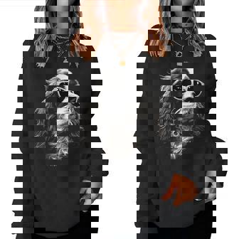 Cavalier King Charlespaniel Chien Et Lunettes Deoleil Sweat-shirt pour femme - Cadeauxyz