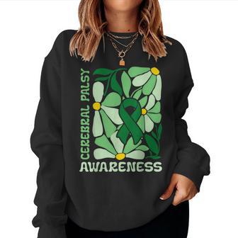 Cerebral Palsy Awareness Retro Floral Women Sweatshirt - Thegiftio UK