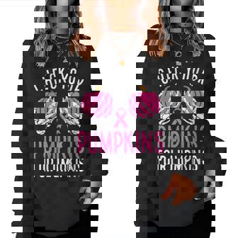 Check Your Pumpkins Halloween Breast Cancer Awareness Women Sweatshirt - Monsterry
