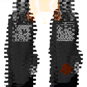 Checkered Mama Black White Mother's Day Women Sweatshirt | Seseable FR