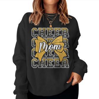Cheer Mom Mama Bow Sport Cheerleader Cheerleading Yellow Women Sweatshirt - Thegiftio UK