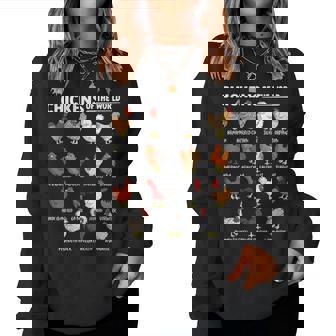 Chickens Of The World Farm Animal Lover Educational Chicken Women Sweatshirt - Monsterry