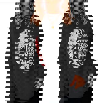 Christian Baseball I Can Do All Things Religious Faith Women Sweatshirt | Mazezy