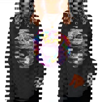 Colorful Anaconda Snake Face Animal Lover Black Women Sweatshirt | Mazezy