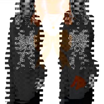 Coquette Bow Leopard For Girls Aesthetic Trendy Girly Women Sweatshirt - Monsterry