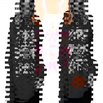 Coquette Bow Makeup Artist Mua Girl Mom Mama Mother's Day Women Sweatshirt | Seseable FR