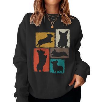 Corgi Dad Mom Vintage Collage Dog Owner Women Sweatshirt | Seseable UK