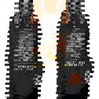 Country Music Outlaw Western Usa Patriotic Vintage Guitar Men Women Sweatshirt - Thegiftio