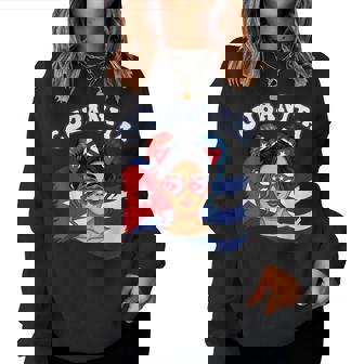 Cubanita Hispanic Heritage Messy Bun Cuban Cuba Flag Girls Women Sweatshirt - Thegiftio